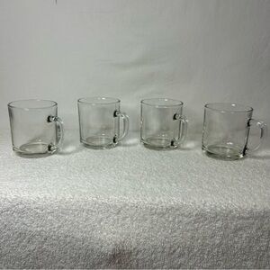 Vintage Pasari Indonesia Clear Glass Mug Set Of 4